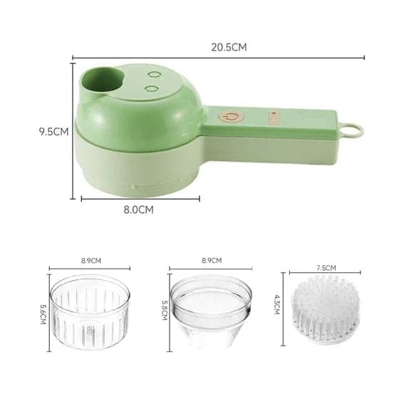 🔥HOT SELLING 🔥4-in-1 Manual Electric Vegetable Cutter Set Multifunction Cordless Food Processor