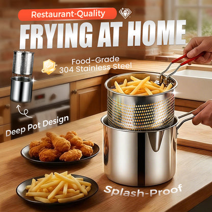 🔥LAST DAY SALE 49% OFF🎁304 Stainless Steel Multifuntional Fryer& Extra Thick | 1200ml