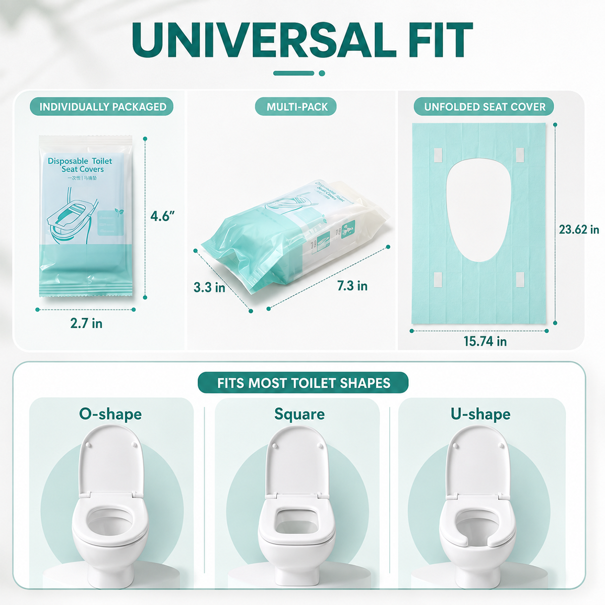 💫Disposable Toilet Seat Covers Waterproof 16x24in