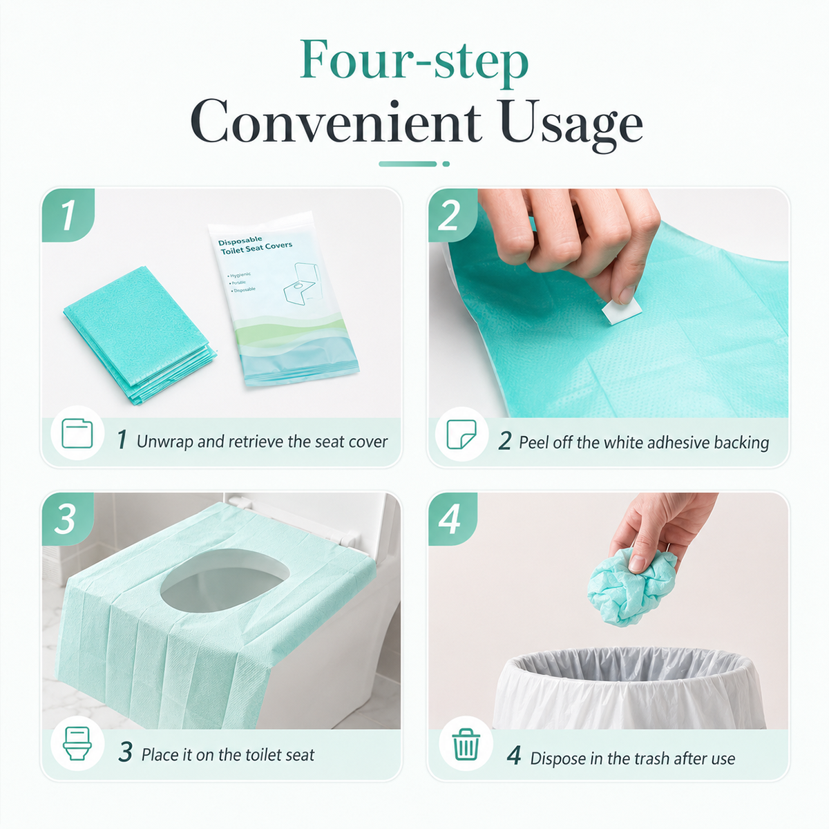 💫Disposable Toilet Seat Covers Waterproof 16x24in