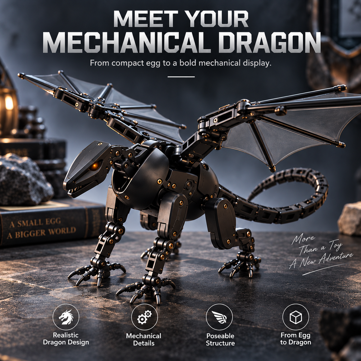 ⏰HOT SELLING🥚🐉 DragonMorph – Egg to Dragon Transforming Mechanical Toy