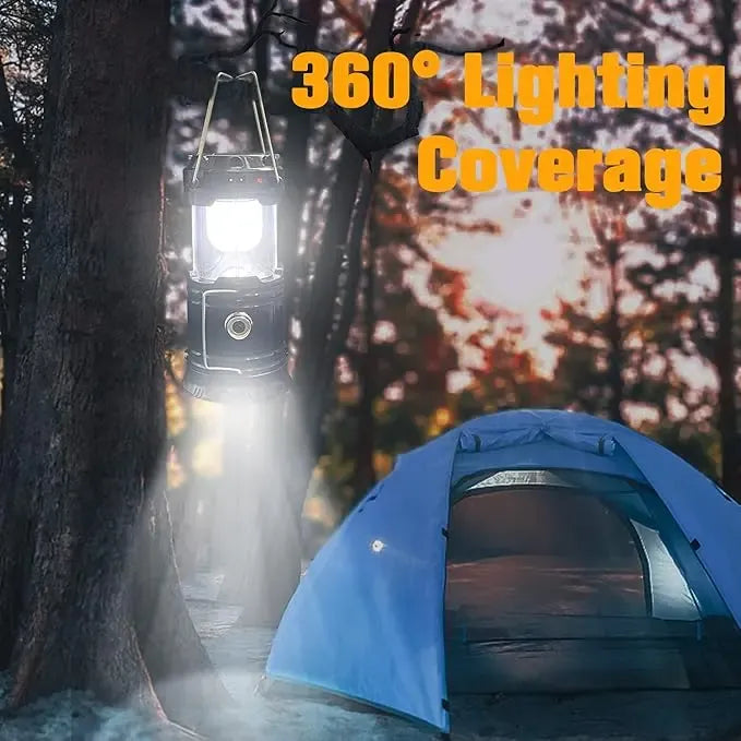 ✨Foldable LED Camping Lantern with Solar & USB-C Charging and Flashlight Mode