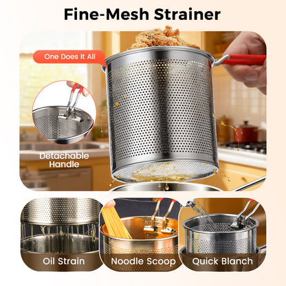 🔥LAST DAY SALE 49% OFF🎁304 Stainless Steel Multifuntional Fryer& Extra Thick | 1200ml