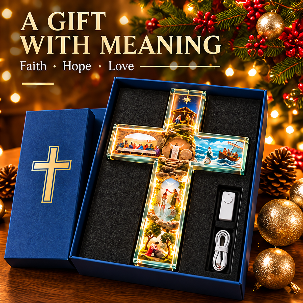 🙏 ✝️Last Day – 49% OFF!✨The Story of Jesus in 6 Scenes Cross Lamp✨