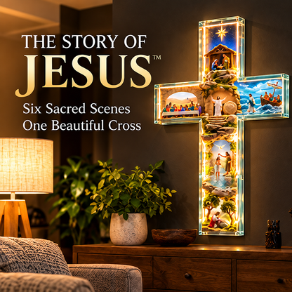 🙏 ✝️Last Day – 49% OFF!✨The Story of Jesus in 6 Scenes Cross Lamp✨