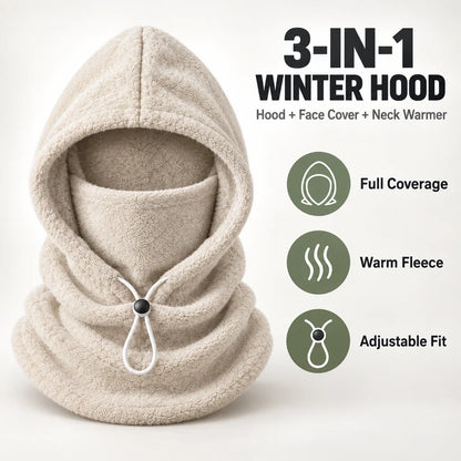 🌟3-in-1 Winter Hood  Balaclava – ✅Windproof 3-in-1 Winter Hat, Mask & Neck Warmer ✅(Thickened for extra warmth)