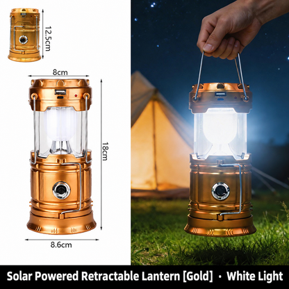 ✨Foldable LED Camping Lantern with Solar & USB-C Charging and Flashlight Mode