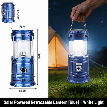 ✨Foldable LED Camping Lantern with Solar & USB-C Charging and Flashlight Mode