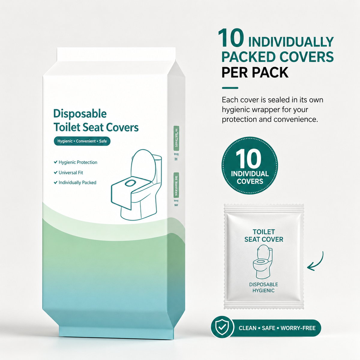 💫Disposable Toilet Seat Covers Waterproof 16x24in