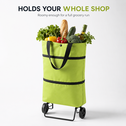 😍HOT SELLING ,OVER 19000 SOLD ！✅Expandable Grocery Trolley & Foldable Shopping Cart ✨Folds flat✨
