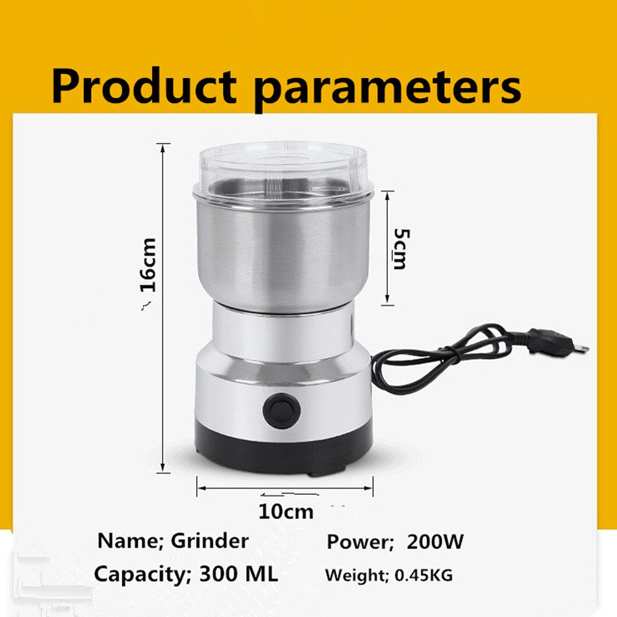 HOT SELLING🚀 High-Speed Stainless Steel Grain Grinder ✨ Fast & Efficient Grinding