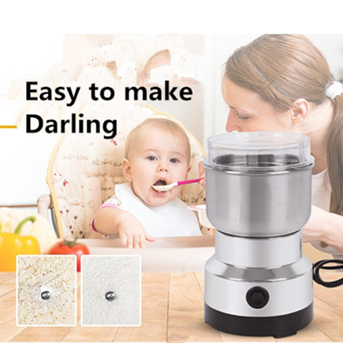 HOT SELLING🚀 High-Speed Stainless Steel Grain Grinder ✨ Fast & Efficient Grinding