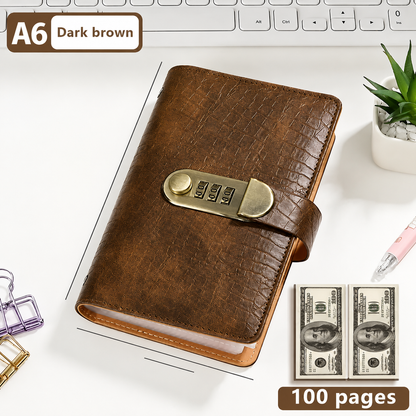 🔒100 Transparent Pocket Currency Collectors Album& 3-DigitResettable Password Lock,A6 savings notebook