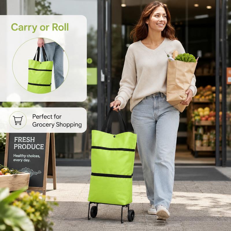 😍HOT SELLING ,OVER 19000 SOLD ！✅Expandable Grocery Trolley & Foldable Shopping Cart ✨Folds flat✨