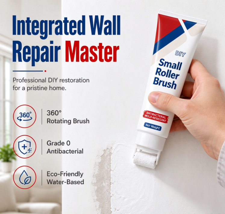 🔥All-in-One Wall Repair Paste with Roller Brush