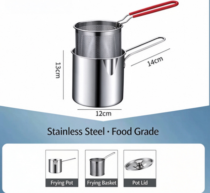 🔥LAST DAY SALE 49% OFF🎁304 Stainless Steel Multifuntional Fryer& Extra Thick | 1200ml