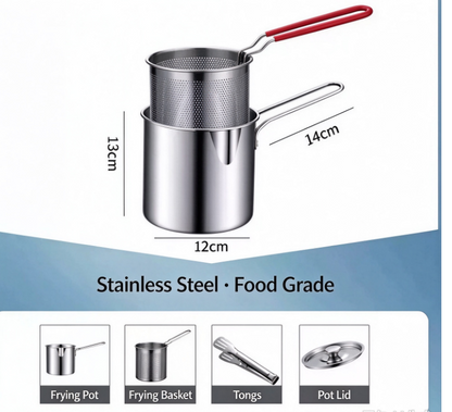 🔥LAST DAY SALE 49% OFF🎁304 Stainless Steel Multifuntional Fryer& Extra Thick | 1200ml