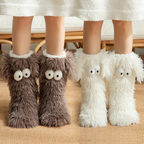 📢📢💗LAST DAY SALE 50% OFF⚡50K+ SOLD💕Women's Plush Slippers Socks Floor Socks Winter Home Indoor Thickened Fleece-Lined Anti-Slip Adult Women's Plush Snow Socks Shoe Covers