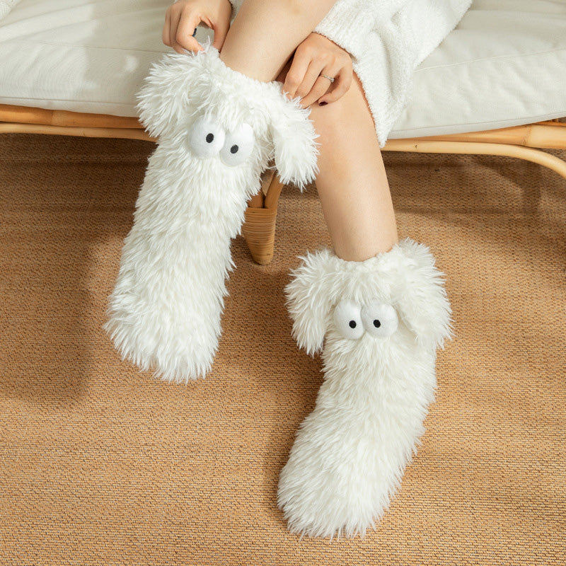 📢📢💗LAST DAY SALE 50% OFF⚡50K+ SOLD💕Women's Plush Slippers Socks Floor Socks Winter Home Indoor Thickened Fleece-Lined Anti-Slip Adult Women's Plush Snow Socks Shoe Covers