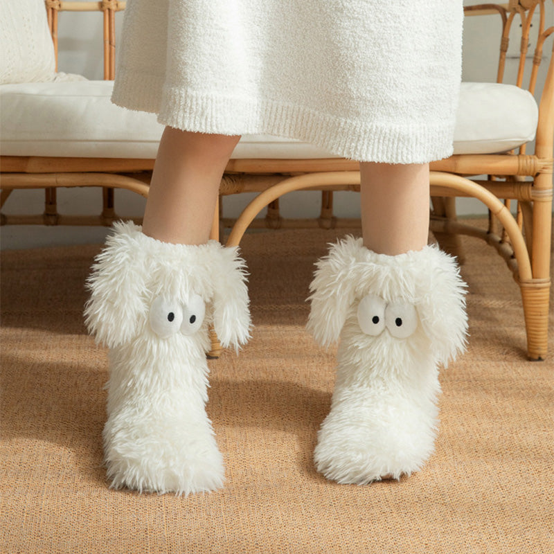 📢📢💗LAST DAY SALE 50% OFF⚡50K+ SOLD💕Women's Plush Slippers Socks Floor Socks Winter Home Indoor Thickened Fleece-Lined Anti-Slip Adult Women's Plush Snow Socks Shoe Covers