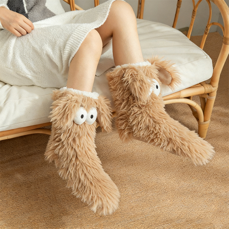 📢📢💗LAST DAY SALE 50% OFF⚡50K+ SOLD💕Women's Plush Slippers Socks Floor Socks Winter Home Indoor Thickened Fleece-Lined Anti-Slip Adult Women's Plush Snow Socks Shoe Covers