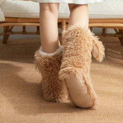 📢📢💗LAST DAY SALE 50% OFF⚡50K+ SOLD💕Women's Plush Slippers Socks Floor Socks Winter Home Indoor Thickened Fleece-Lined Anti-Slip Adult Women's Plush Snow Socks Shoe Covers