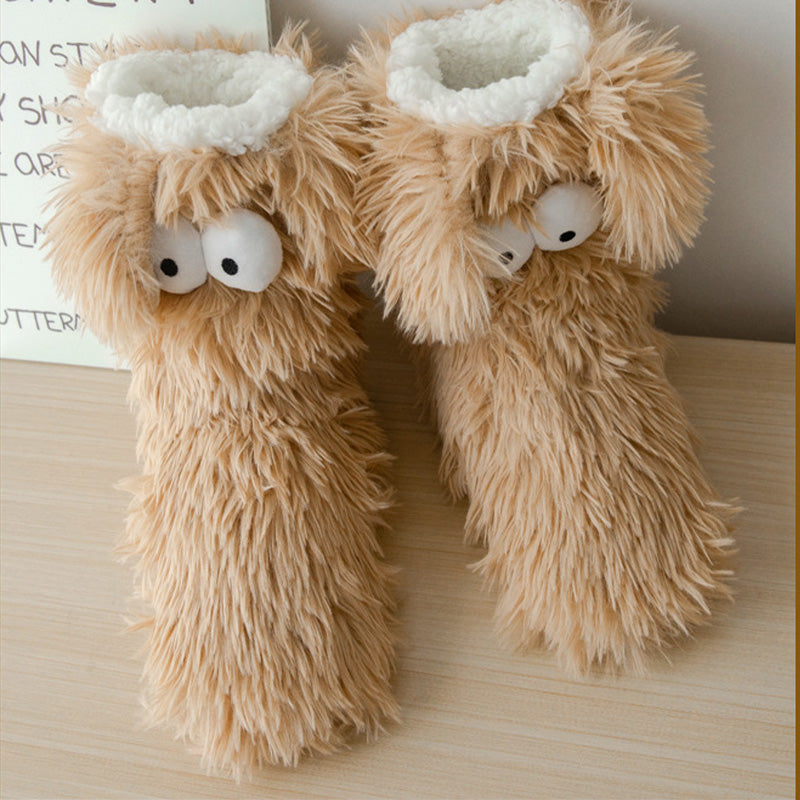 📢📢💗LAST DAY SALE 50% OFF⚡50K+ SOLD💕Women's Plush Slippers Socks Floor Socks Winter Home Indoor Thickened Fleece-Lined Anti-Slip Adult Women's Plush Snow Socks Shoe Covers
