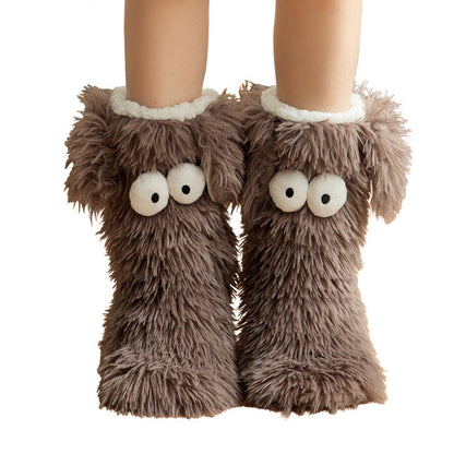 📢📢💗LAST DAY SALE 50% OFF⚡50K+ SOLD💕Women's Plush Slippers Socks Floor Socks Winter Home Indoor Thickened Fleece-Lined Anti-Slip Adult Women's Plush Snow Socks Shoe Covers