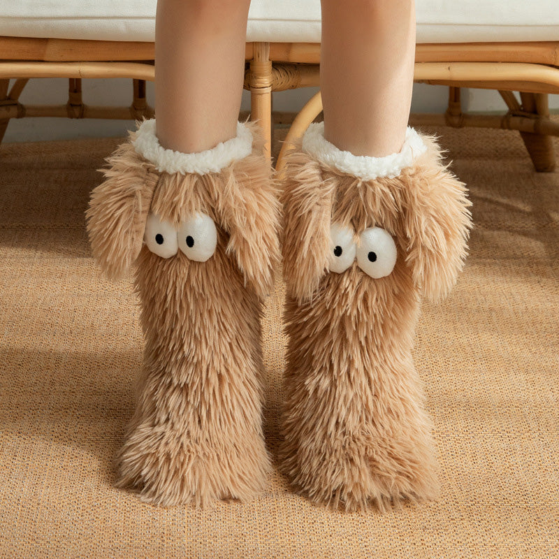 📢📢💗LAST DAY SALE 50% OFF⚡50K+ SOLD💕Women's Plush Slippers Socks Floor Socks Winter Home Indoor Thickened Fleece-Lined Anti-Slip Adult Women's Plush Snow Socks Shoe Covers