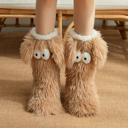 📢📢💗LAST DAY SALE 50% OFF⚡50K+ SOLD💕Women's Plush Slippers Socks Floor Socks Winter Home Indoor Thickened Fleece-Lined Anti-Slip Adult Women's Plush Snow Socks Shoe Covers