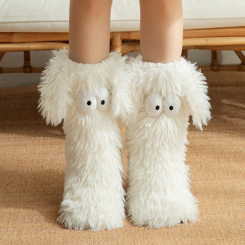 📢📢💗LAST DAY SALE 50% OFF⚡50K+ SOLD💕Women's Plush Slippers Socks Floor Socks Winter Home Indoor Thickened Fleece-Lined Anti-Slip Adult Women's Plush Snow Socks Shoe Covers