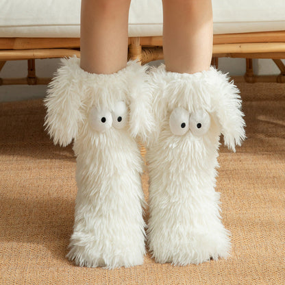 📢📢💗LAST DAY SALE 50% OFF⚡50K+ SOLD💕Women's Plush Slippers Socks Floor Socks Winter Home Indoor Thickened Fleece-Lined Anti-Slip Adult Women's Plush Snow Socks Shoe Covers