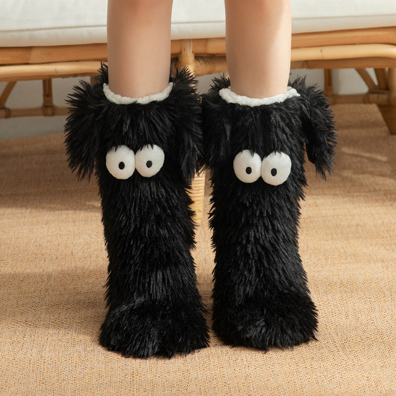 📢📢💗LAST DAY SALE 50% OFF⚡50K+ SOLD💕Women's Plush Slippers Socks Floor Socks Winter Home Indoor Thickened Fleece-Lined Anti-Slip Adult Women's Plush Snow Socks Shoe Covers