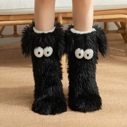 📢📢💗LAST DAY SALE 50% OFF⚡50K+ SOLD💕Women's Plush Slippers Socks Floor Socks Winter Home Indoor Thickened Fleece-Lined Anti-Slip Adult Women's Plush Snow Socks Shoe Covers