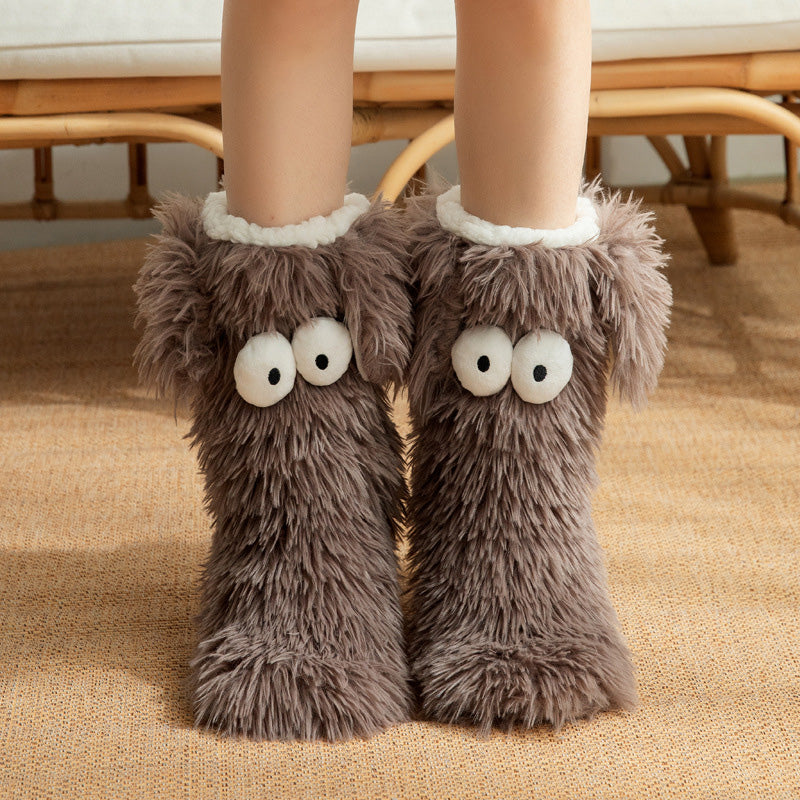 📢📢💗LAST DAY SALE 50% OFF⚡50K+ SOLD💕Women's Plush Slippers Socks Floor Socks Winter Home Indoor Thickened Fleece-Lined Anti-Slip Adult Women's Plush Snow Socks Shoe Covers