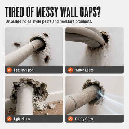 🧱 Waterproof Wall Hole Sealing Clay for Air Conditioner Pipes —  Moldable Sealant Putty for Pipe Gaps & Wall Holes | Tool-Free Application
