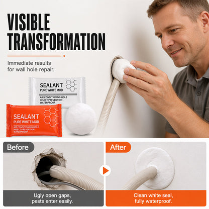 🧱 Waterproof Wall Hole Sealing Clay for Air Conditioner Pipes —  Moldable Sealant Putty for Pipe Gaps & Wall Holes | Tool-Free Application