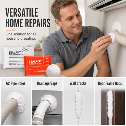 🧱 Waterproof Wall Hole Sealing Clay for Air Conditioner Pipes —  Moldable Sealant Putty for Pipe Gaps & Wall Holes | Tool-Free Application